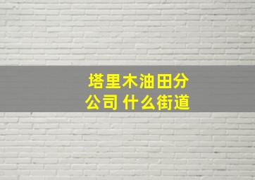 塔里木油田分公司 什么街道